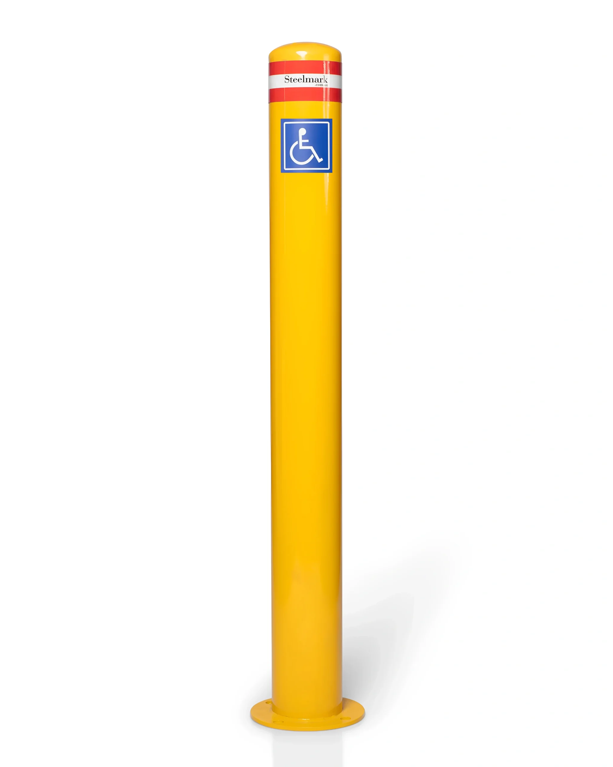 Bollard | 140mm x 1300mm High | Free Fixings Included | Disabled Sticker