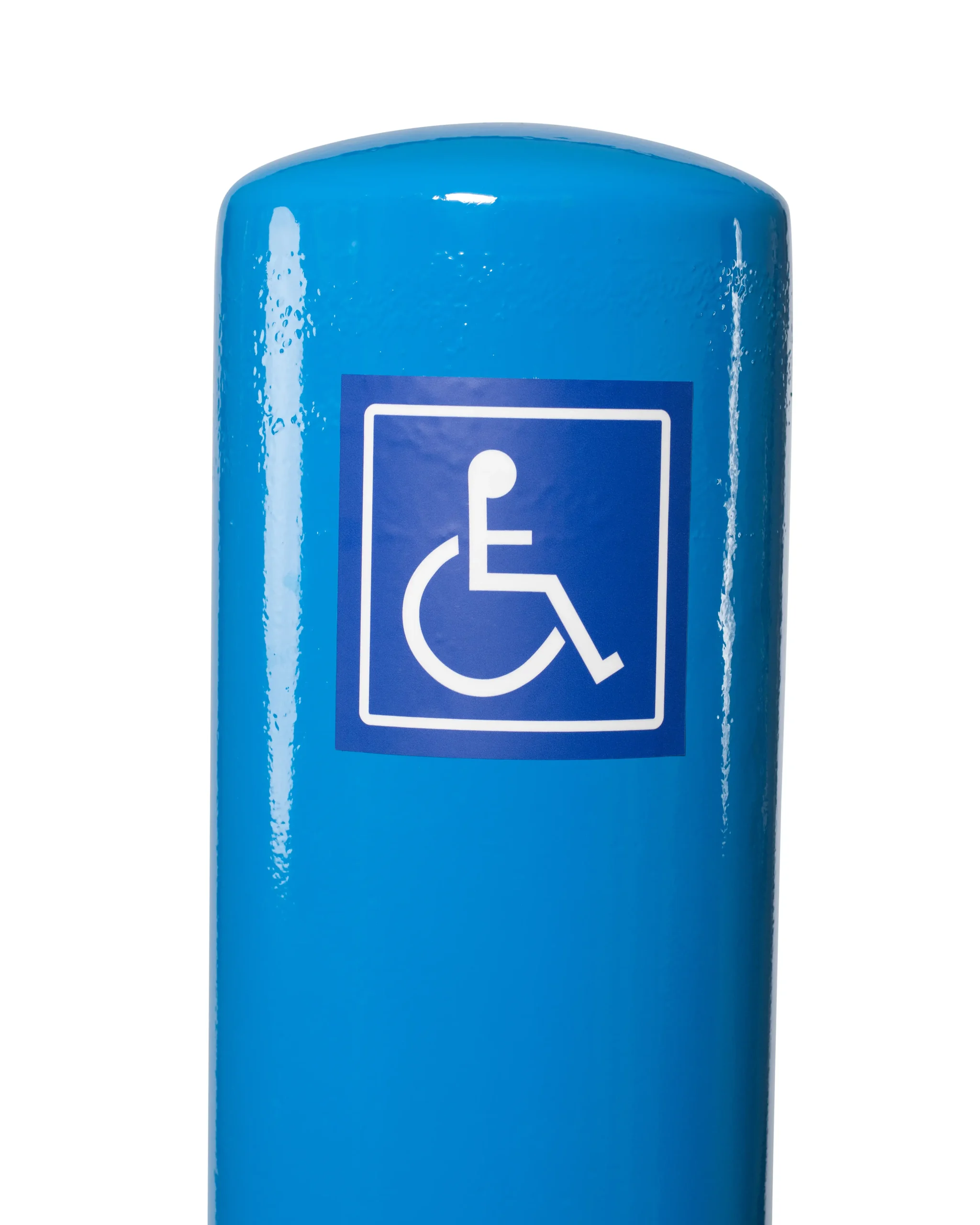 BLUE Bollard | 165mm x 1300mm High | Disabled Car Space Compliant | Free Fixings Included