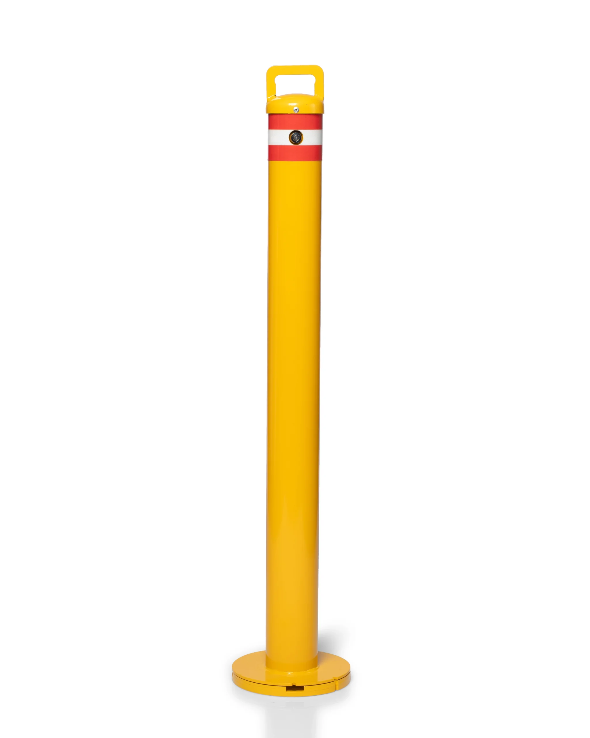 Removable Bollard | 90mm Diameter | Base Plate | Key Lock | Free Fixings Included