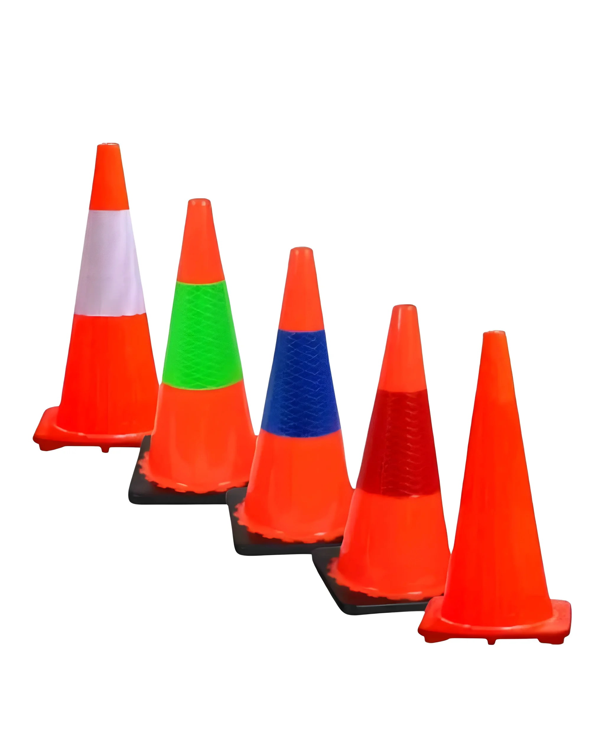 900mm | Orange Traffic Cones | Reflective Sleeves Colour Variety