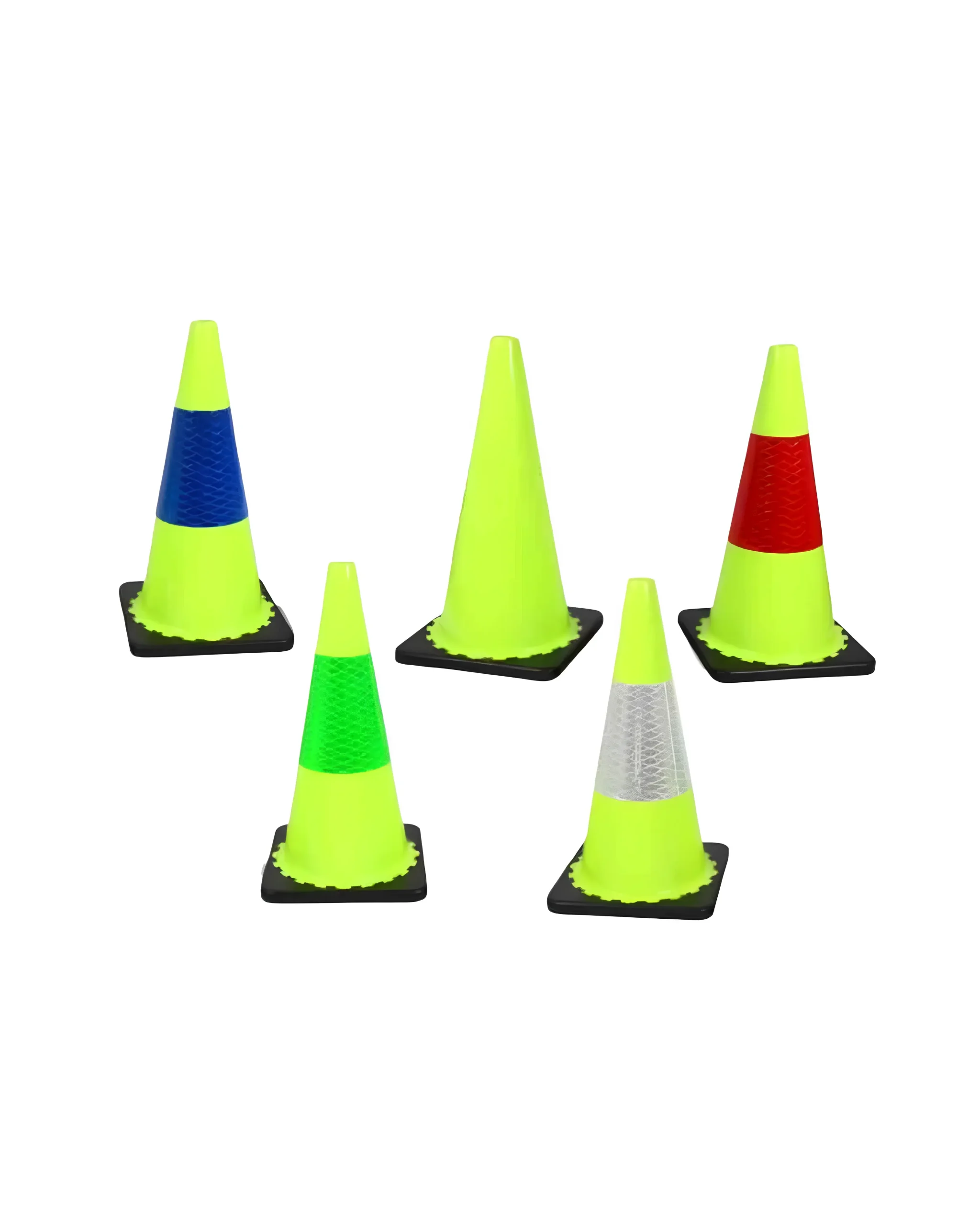 700mm | Lime Green Cones | Reflective Sleeves Colour Variety