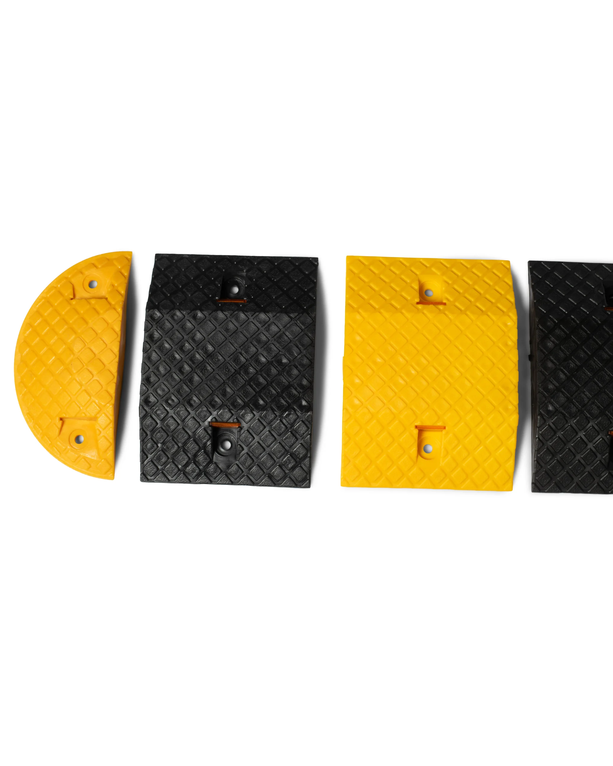 Speed Hump | 120 Tonne | 50mm | Yellow | End Cap | Fixings Included